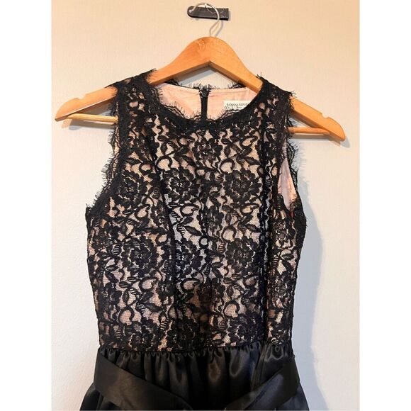 Banana Republic 2 Sleeveless Lace Bodice Satin Bottom Knee Length Cocktail Dress - Picture 7 of 11